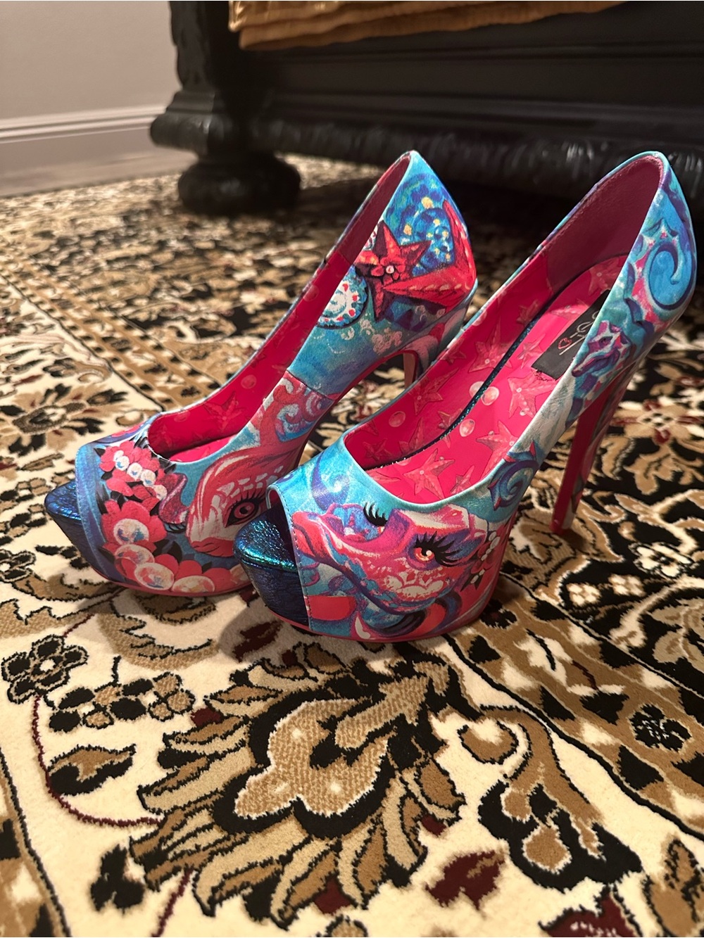RARE Iron Fist Under The Sea Super Peep-Toe Platform Heels